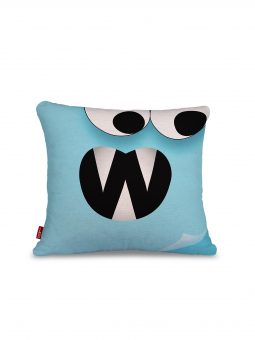 Декоративная подушка на диван • Deco / Деко •  Стикер голубой 45 х 45 см