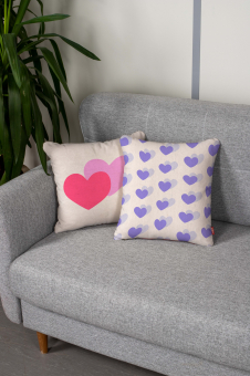 Декоративная подушка на диван • Deco / Деко •   Сердечки 45 х 45 см